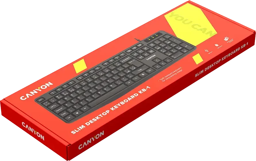 CANYON klaviatūra KB-1 UK, laidinė, juoda