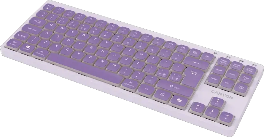 CANYON klaviatūra OnType 10 žemo profilio EN laidinė violetinė