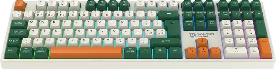 CANYON klaviatūra Shadder GKW-11 Mech RGB UK/US Wireless Baltas