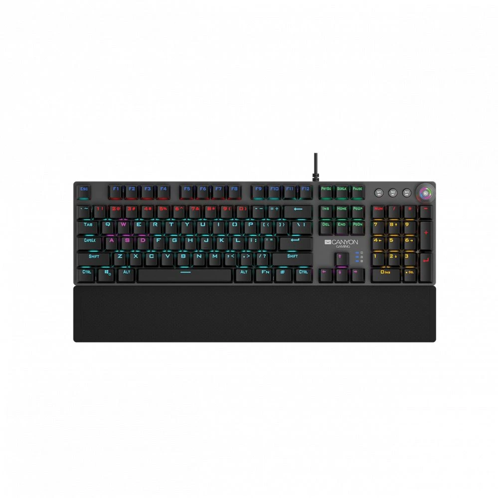 Mechaninė žaidimų klaviatūra Canyon Nightfall CND-SKB7-US, Black Switch, LED, US išdėstymas