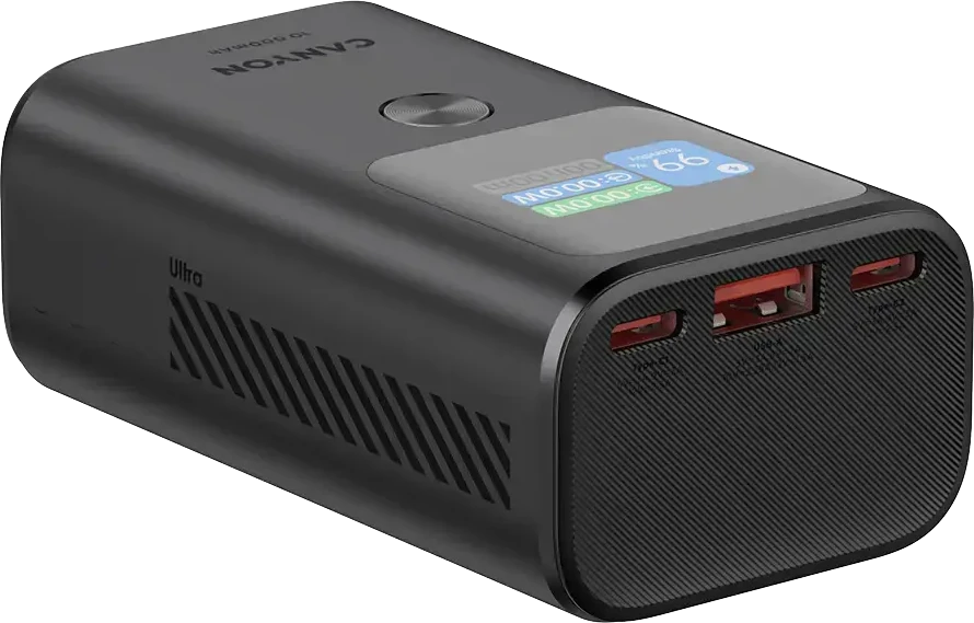 CANYON maitinimo blokas OnPower 130 TFT 10000 mAh PD30W tamsiai pilkas