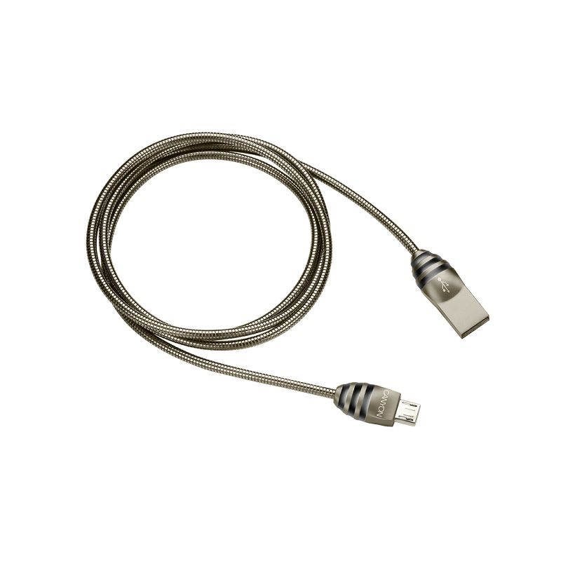 CANYON laidas UM-5 MicroUSB 10W 1m Dark Pilkas