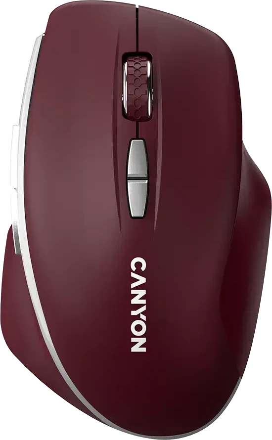 CANYON pelė MW-21 BlueLED 7 mygtukų belaidė bordo raudona