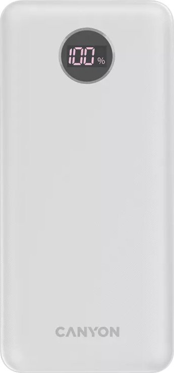 CANYON maitinimo blokas PB-2002 LED 20000 mAh PD 20W QC 3.0 baltas