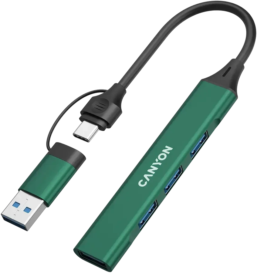 CANYON šakotuvas DS-02 4in1 USB-A/C žalia