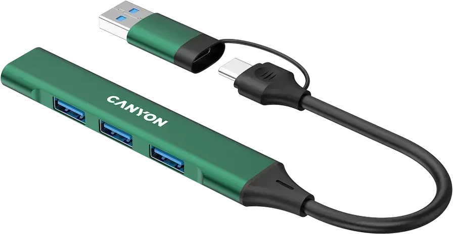 CANYON šakotuvas DS-02 4in1 USB-A/C žalia