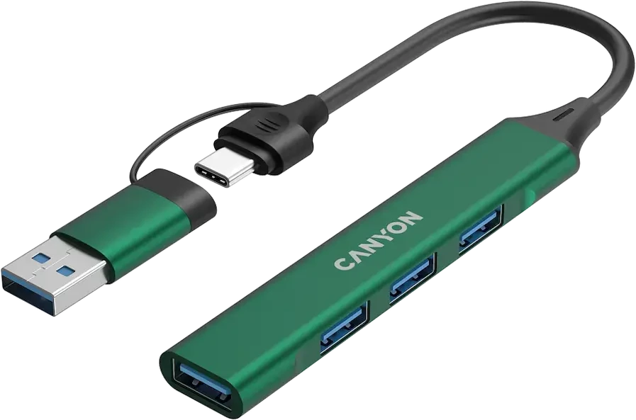 CANYON šakotuvas DS-02 4in1 USB-A/C žalia