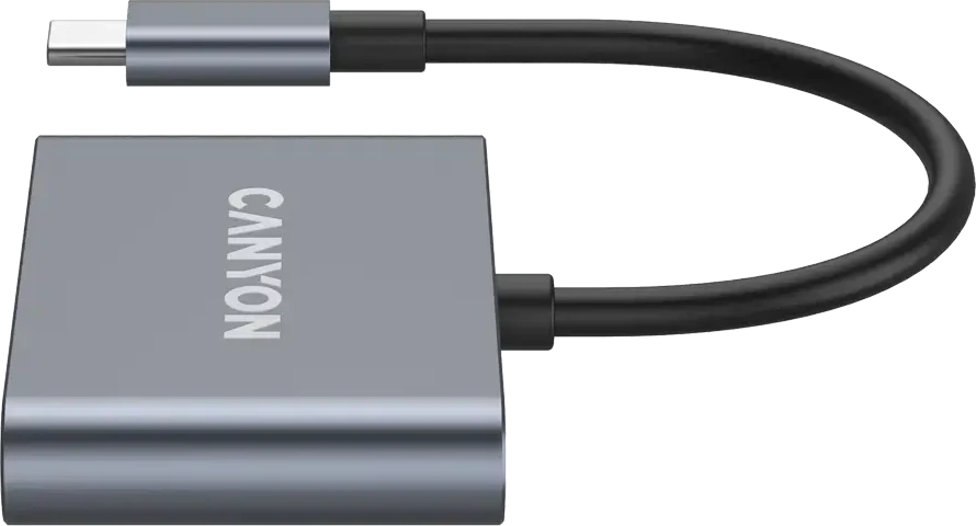 CANYON šakotuvas DS-3 3in1 USB-C Tamsiai pilka