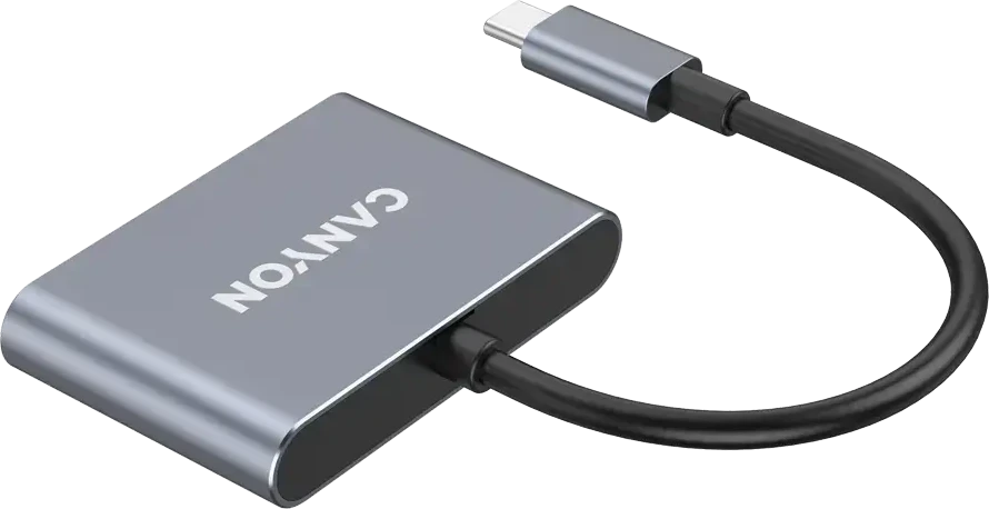 CANYON šakotuvas DS-3 3in1 USB-C Tamsiai pilka