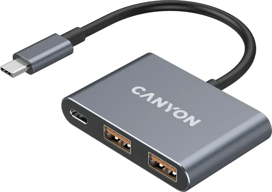 CANYON šakotuvas DS-3 3in1 USB-C Tamsiai pilka