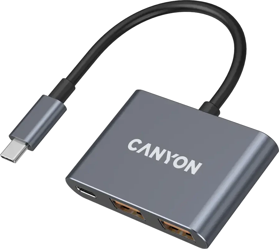 CANYON šakotuvas DS-3 3in1 USB-C Tamsiai pilka