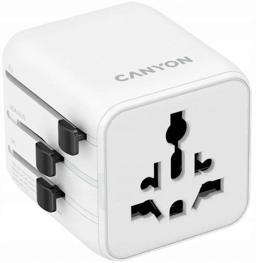 CANYON kelioninis adapteris OnTour One ES/JK/JAV/Australijos baltas