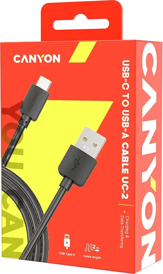 CANYON cable UC-2 USB-C 5W 2m Juodas