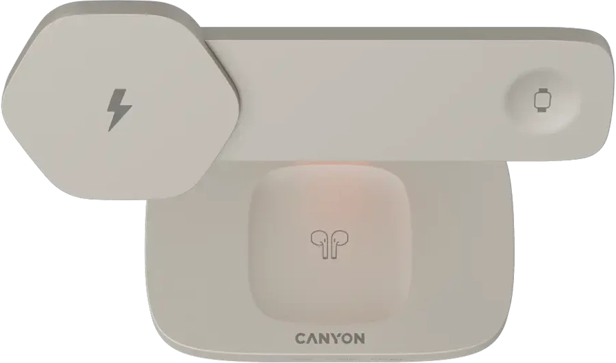 CANYON belaidžio įkrovimo stotis Hexagon 310 3in1 LightGrey/Oranžinis