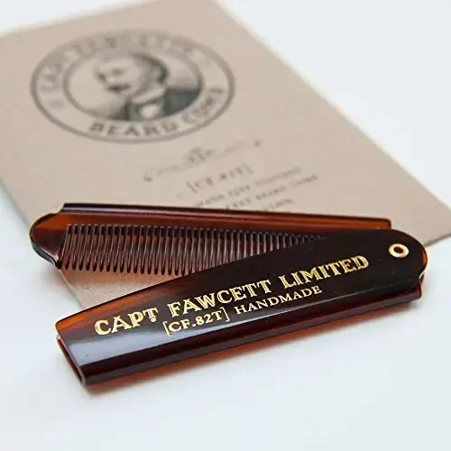 Captain Fawcett Folding Pocket Beard Šukos Sulankstomos kišeninės barzdos šukos, 1vnt.