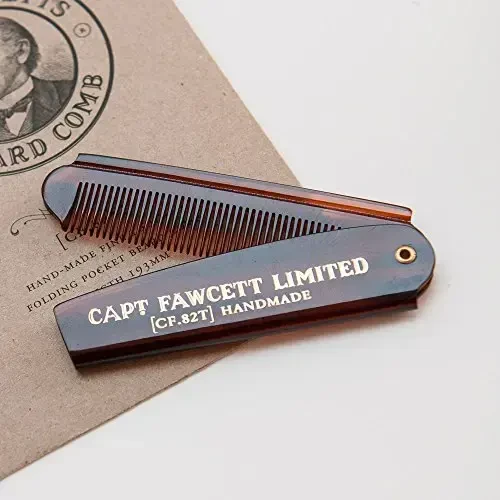 Captain Fawcett Folding Pocket Beard Šukos Sulankstomos kišeninės barzdos šukos, 1vnt.