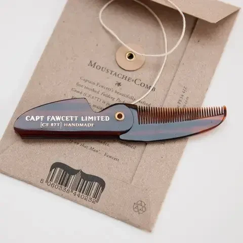 Captain Fawcett Folding Pocket Moustache Šukos Sulenkiamos kišeninės ūsų šukos, 1vnt.