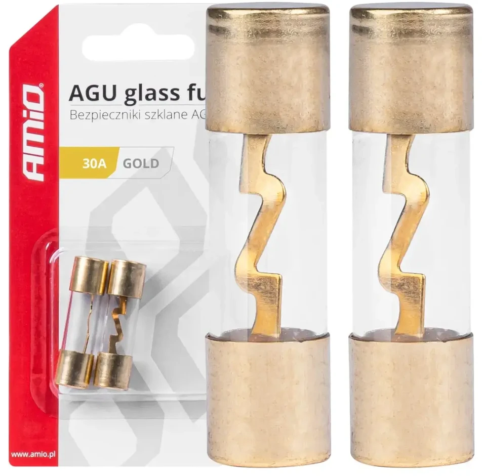 Agu stikliniai saugikliai 2 vnt. 30A amio-03484