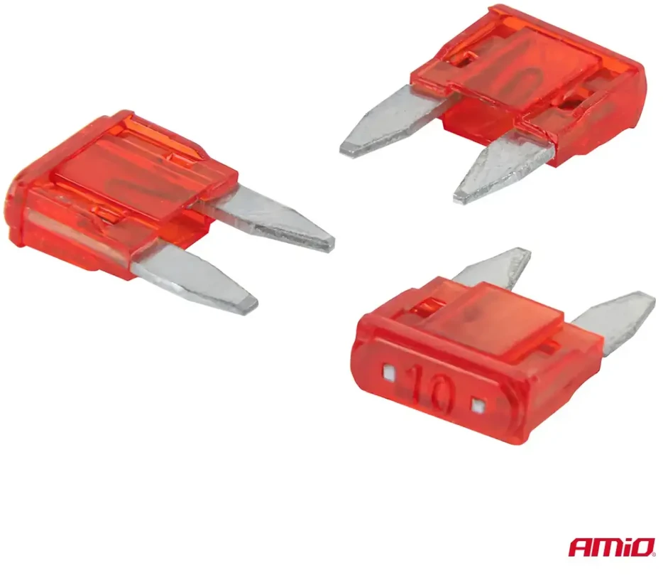 Automobilių plokštieji saugikliai mini 3 vnt. 10A amio-05098