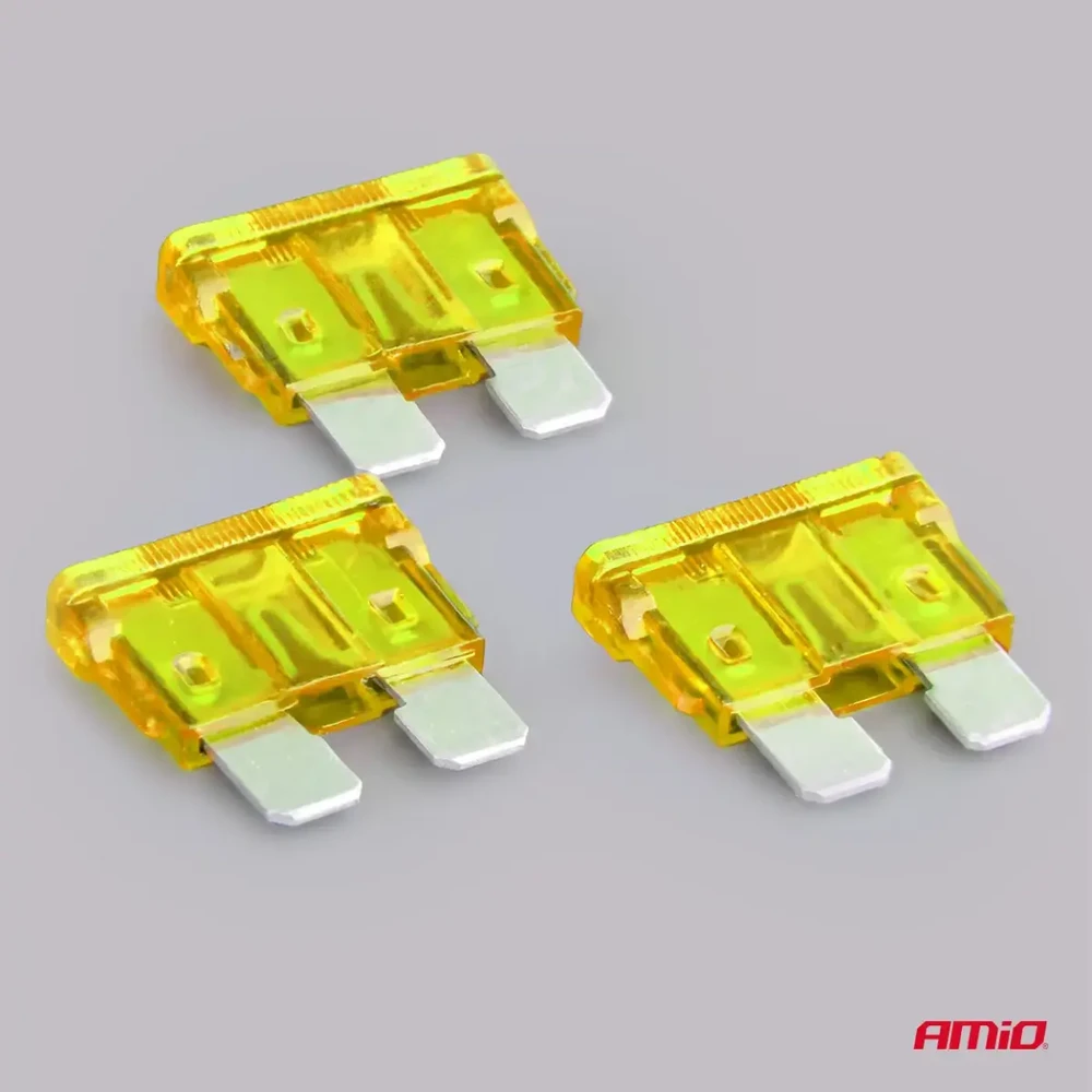 Automobiliniai plokštieji saugikliai standard 3 vnt. 20a amio-05107