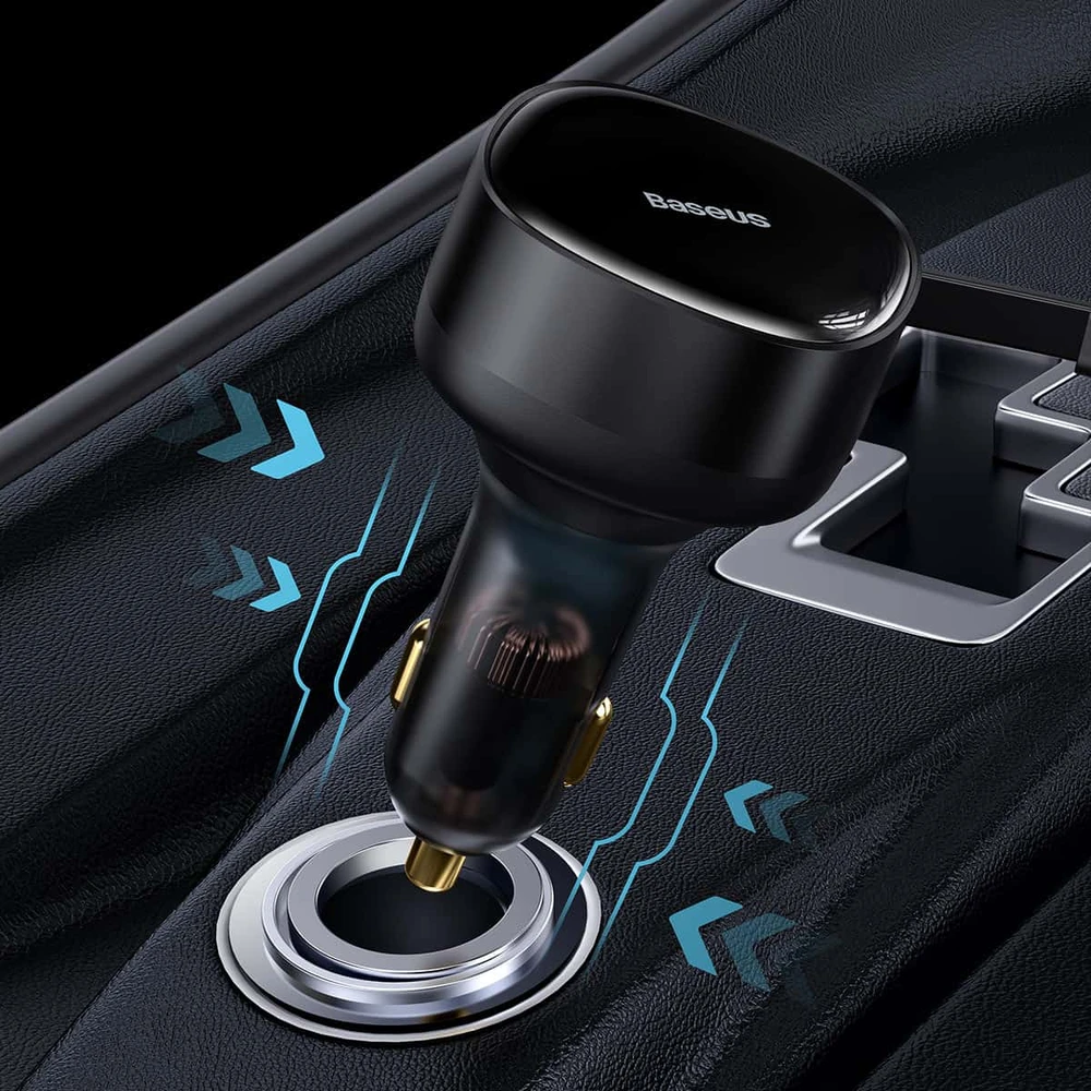 Automobilinis įkroviklis Baseus Enjoyment su kabeliu USB-C, 33W (juodas)