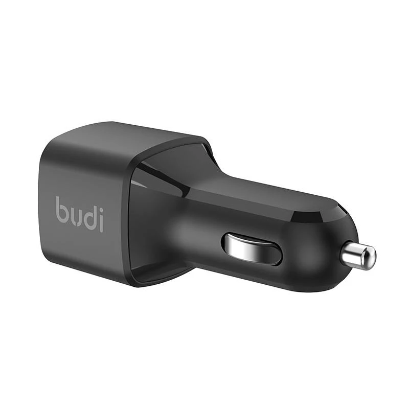 Automobilinis įkroviklis Budi 065R, 2x USB-C, PD 60W (juodas)
