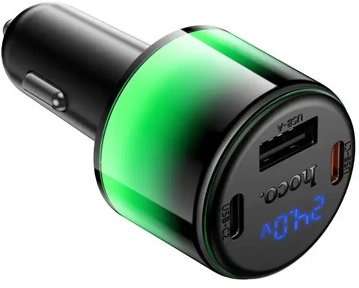 Automobilinis įkroviklis Hoco USB A + 2xUSB C PD QC3.0 57W Z69B juodas