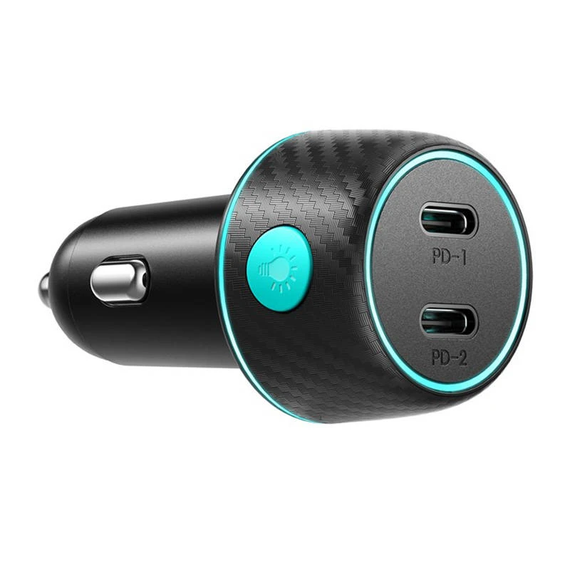 Automobilinis įkroviklis Joyroom CCN02, 2x USB-C PD 70W (juodas)