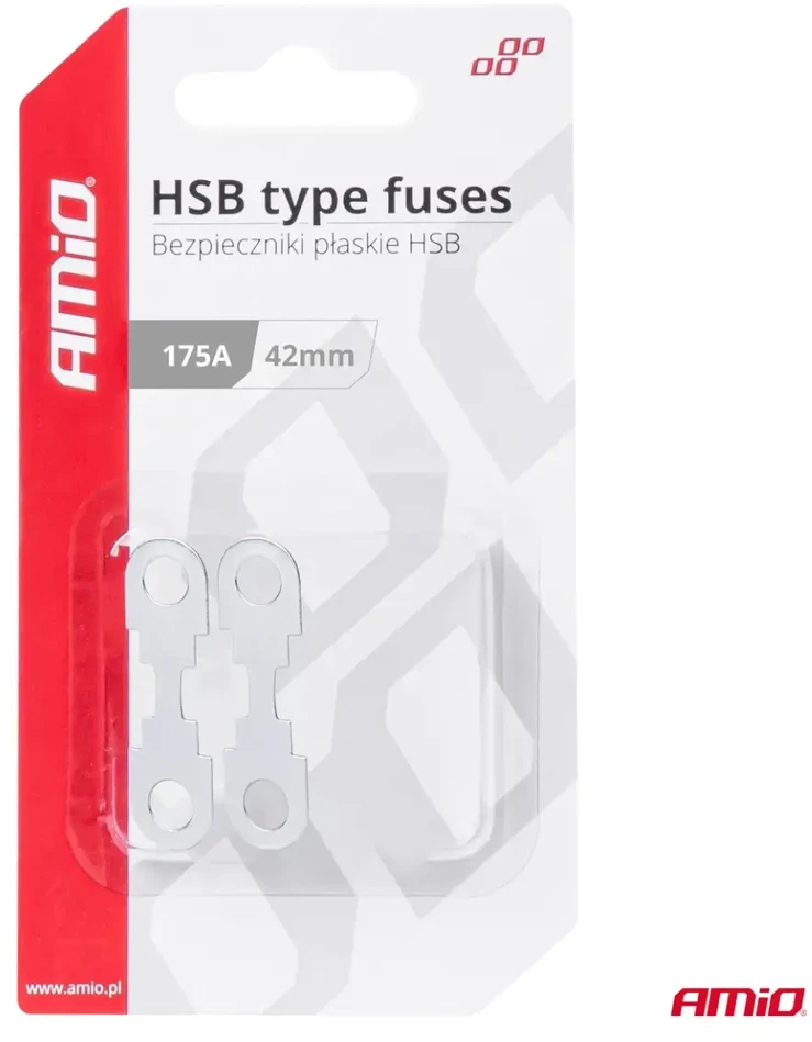 Plokščia juostinė saugiklis 2 vnt. hsb 42mm 175a amio-03505