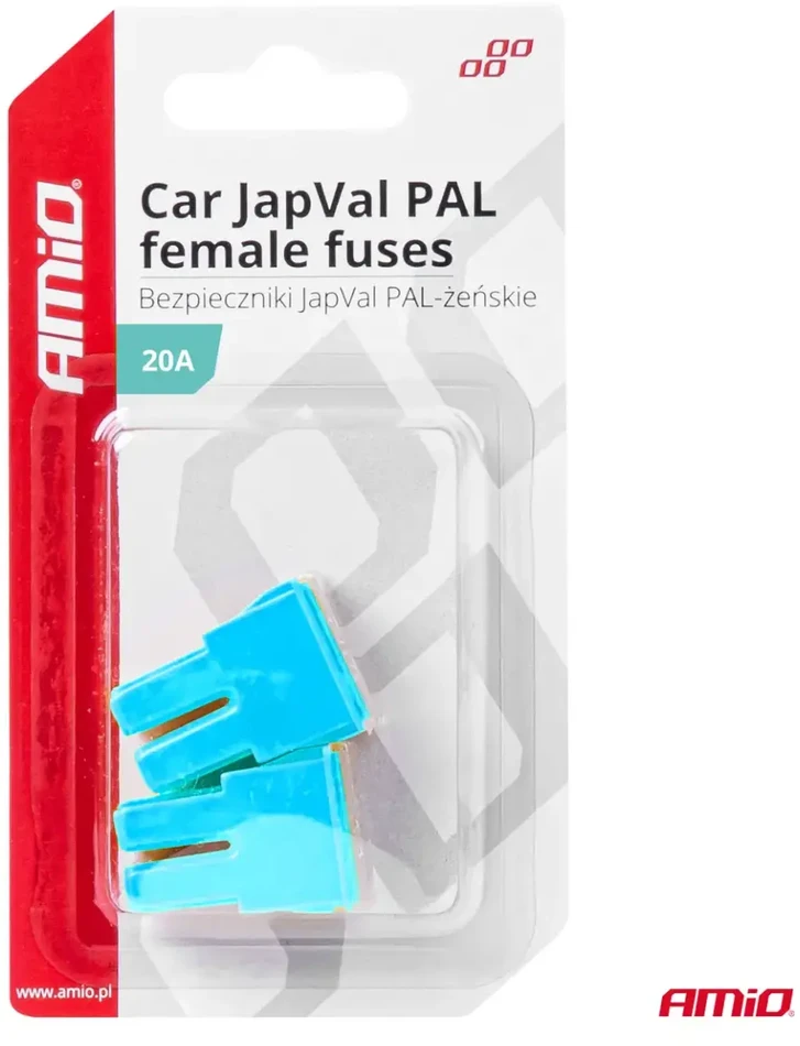 Japval PAL automobilio saugikliai, moteriški, 2 vnt., 20A, amio-03388