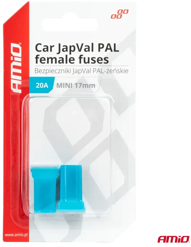 Japval PAL automobilio saugikliai, moteriški, 2 vnt., 20A, amio-03443