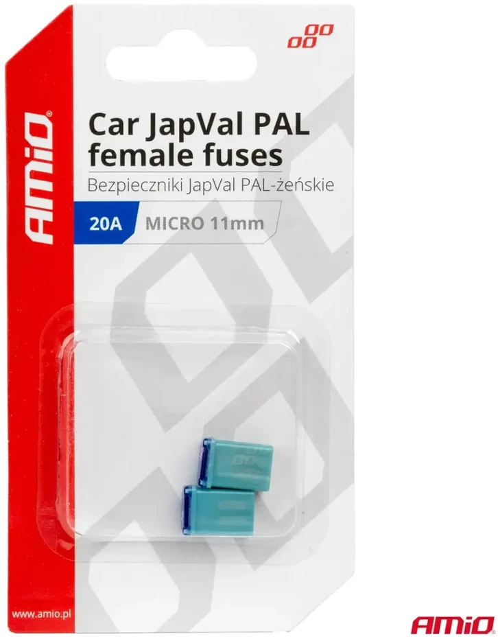 Japval PAL automobilio saugikliai, moteriški, 2 vnt., 20A, amio-03458