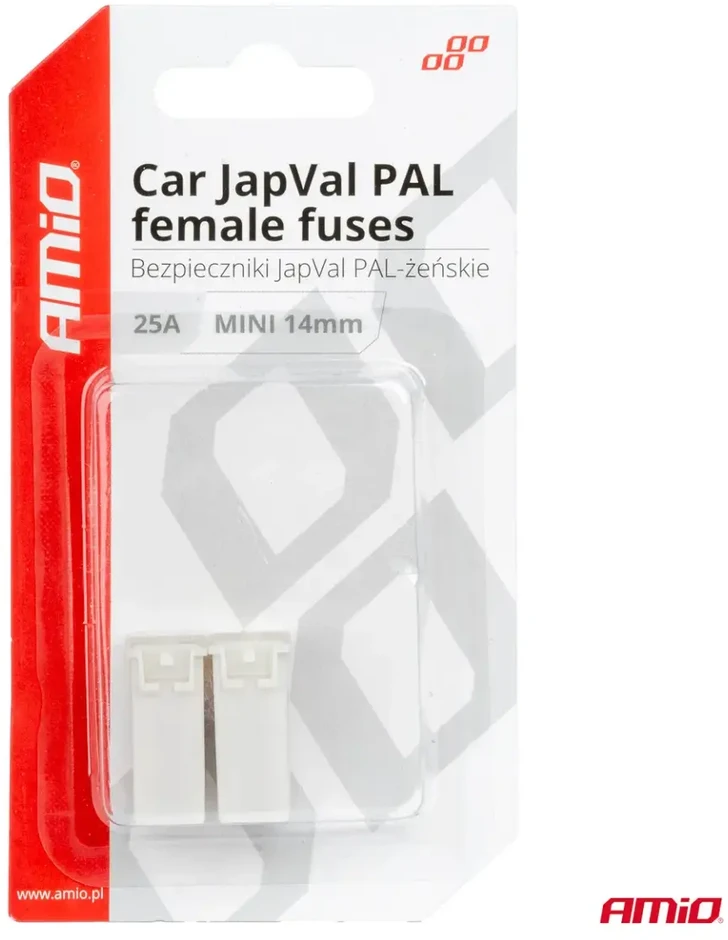 Japval PAL automobilio saugikliai, moteriški, 2 vnt., 25A, amio-03436