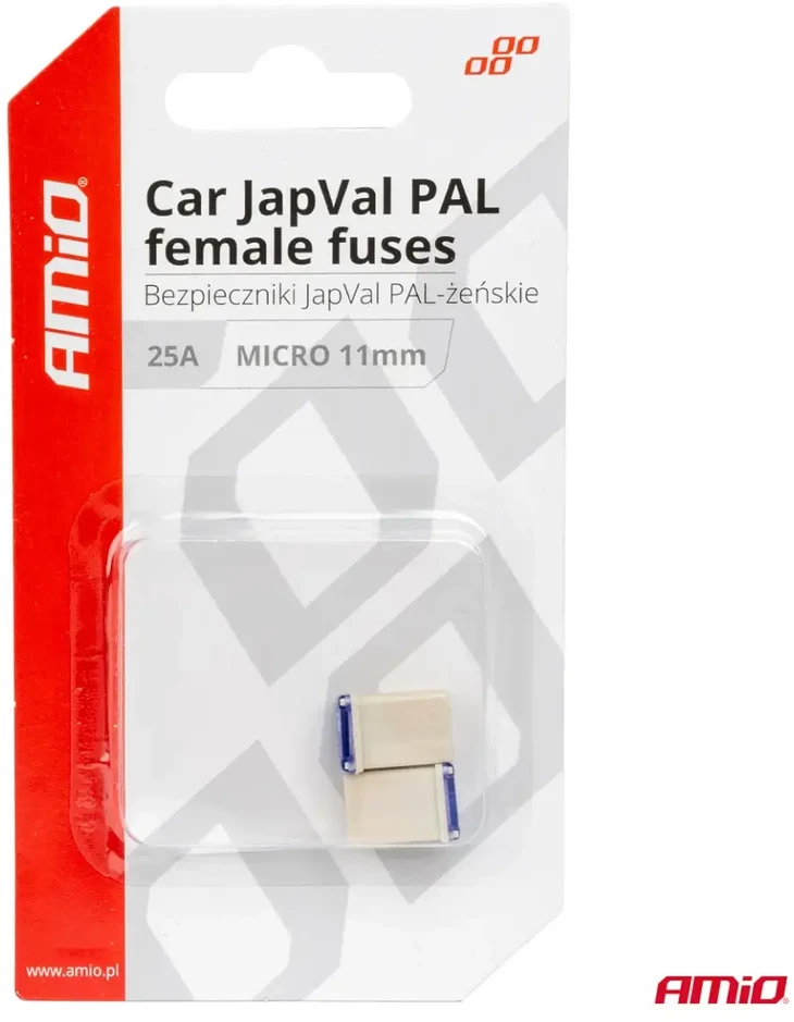 Japval PAL automobilio saugikliai, moteriški, 2 vnt., 25A, amio-03459