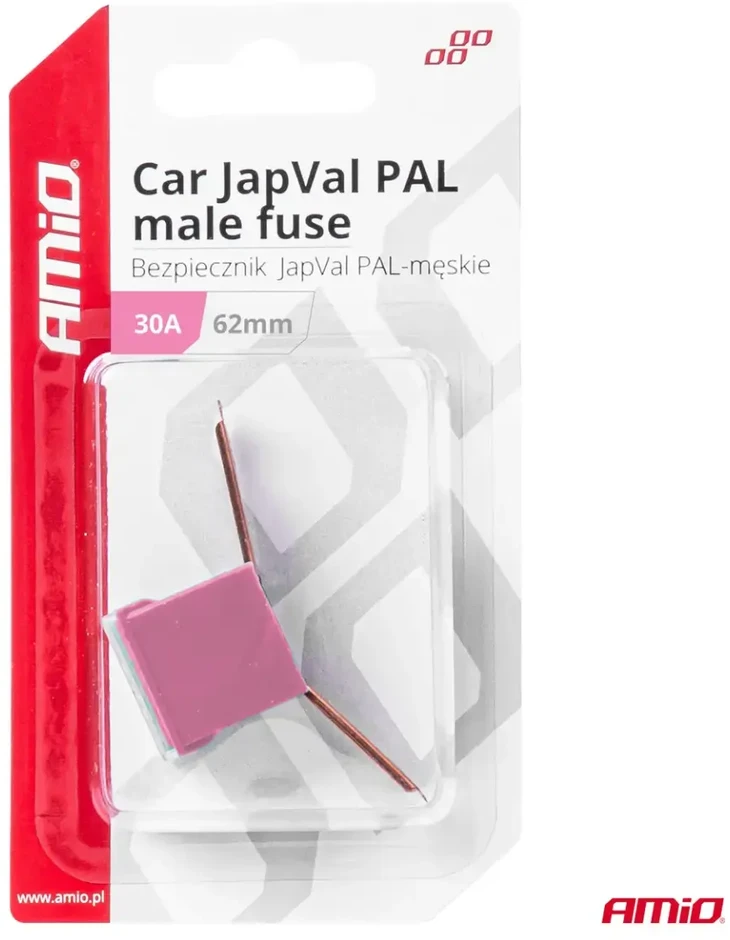 „Japval PAL“ automobilio saugiklis, vyriškas, 62 mm, 30 A, amio-03427