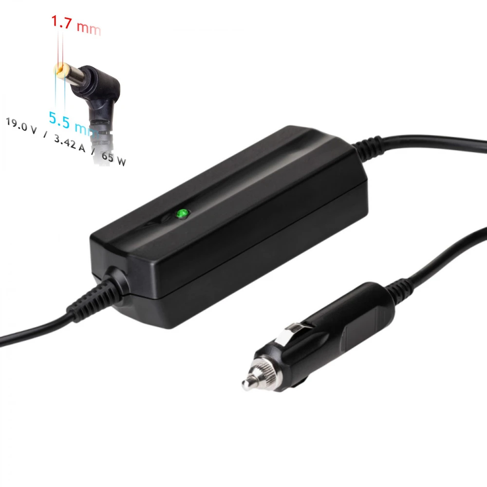 Automobilinis nešiojamojo kompiuterio pakrovėjas Akyga AK-ND-34 (19V / 3.42A 65W 5.5 x 1.7mm) ACER 1.2m