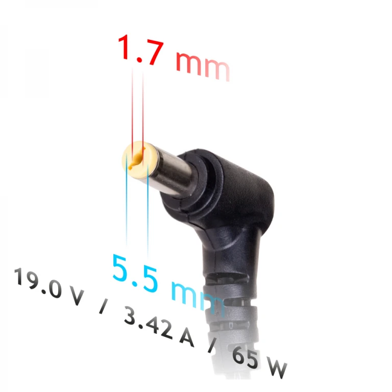 Automobilinis nešiojamojo kompiuterio pakrovėjas Akyga AK-ND-34 (19V / 3.42A 65W 5.5 x 1.7mm) ACER 1.2m