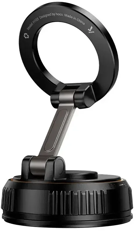 Car phone holder compatible with MagSafe with suction cup Hoco H105 juodas