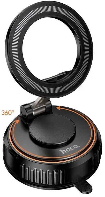 Car phone holder compatible with MagSafe with suction cup Hoco H105 juodas