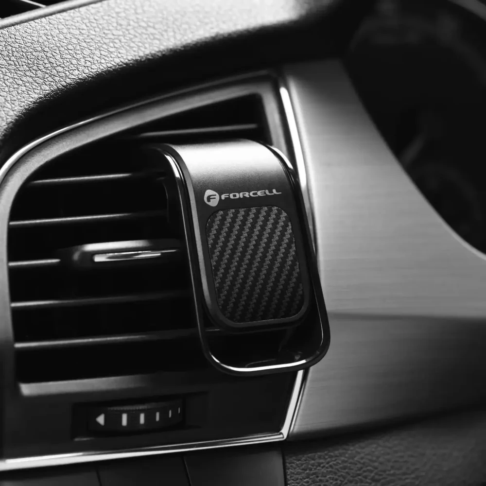 Automobilinis telefono laikiklis Forcell F-Grip Carbon B060 oro išleidimo angos juodas