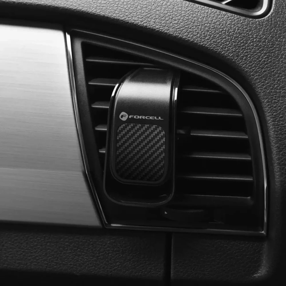 Automobilinis telefono laikiklis Forcell F-Grip Carbon B060 oro išleidimo angos juodas