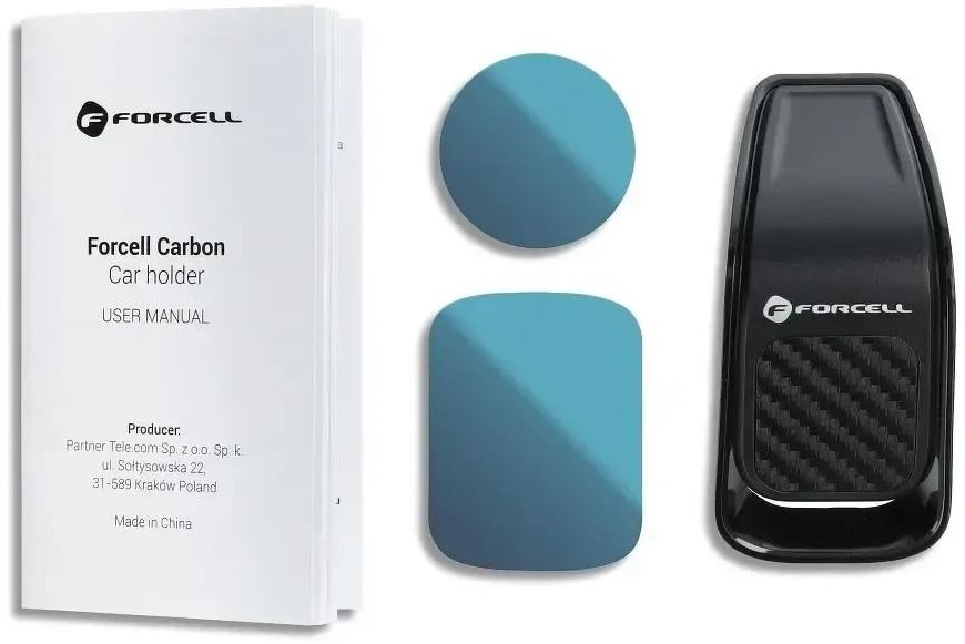 Automobilinis telefono laikiklis Forcell F-Grip Carbon B060 oro išleidimo angos juodas