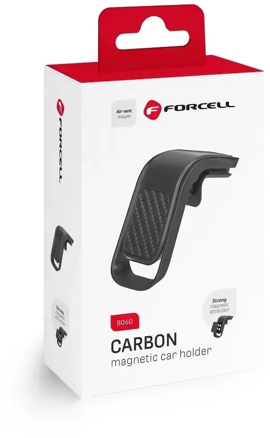 Automobilinis telefono laikiklis Forcell F-Grip Carbon B060 oro išleidimo angos juodas
