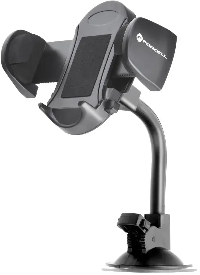 Automobilinis telefono laikiklis Forcell F-Grip Oval 17 cm priekinis stiklas / prietaisų skydelis / oro išleidimo anga, juodas