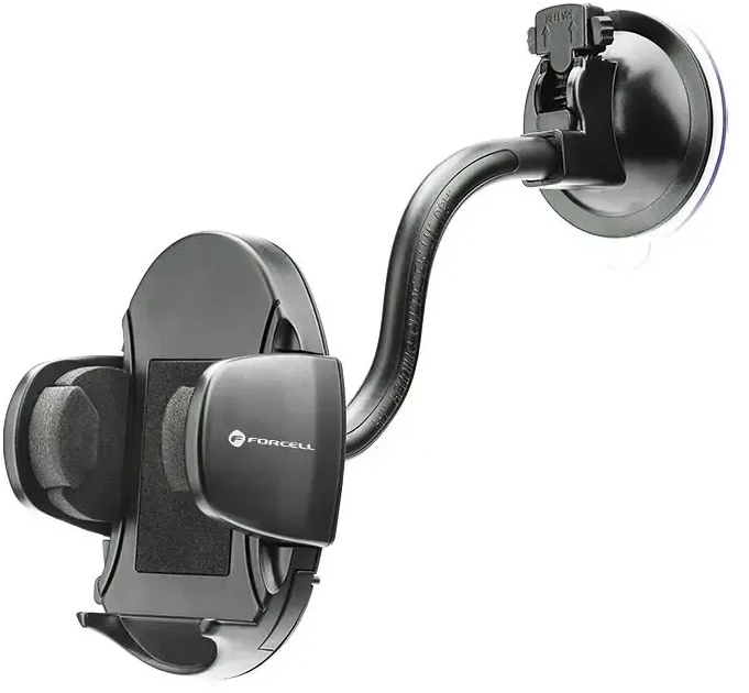 Automobilinis telefono laikiklis Forcell F-Grip Oval 17 cm priekinis stiklas / prietaisų skydelis / oro išleidimo anga, juodas