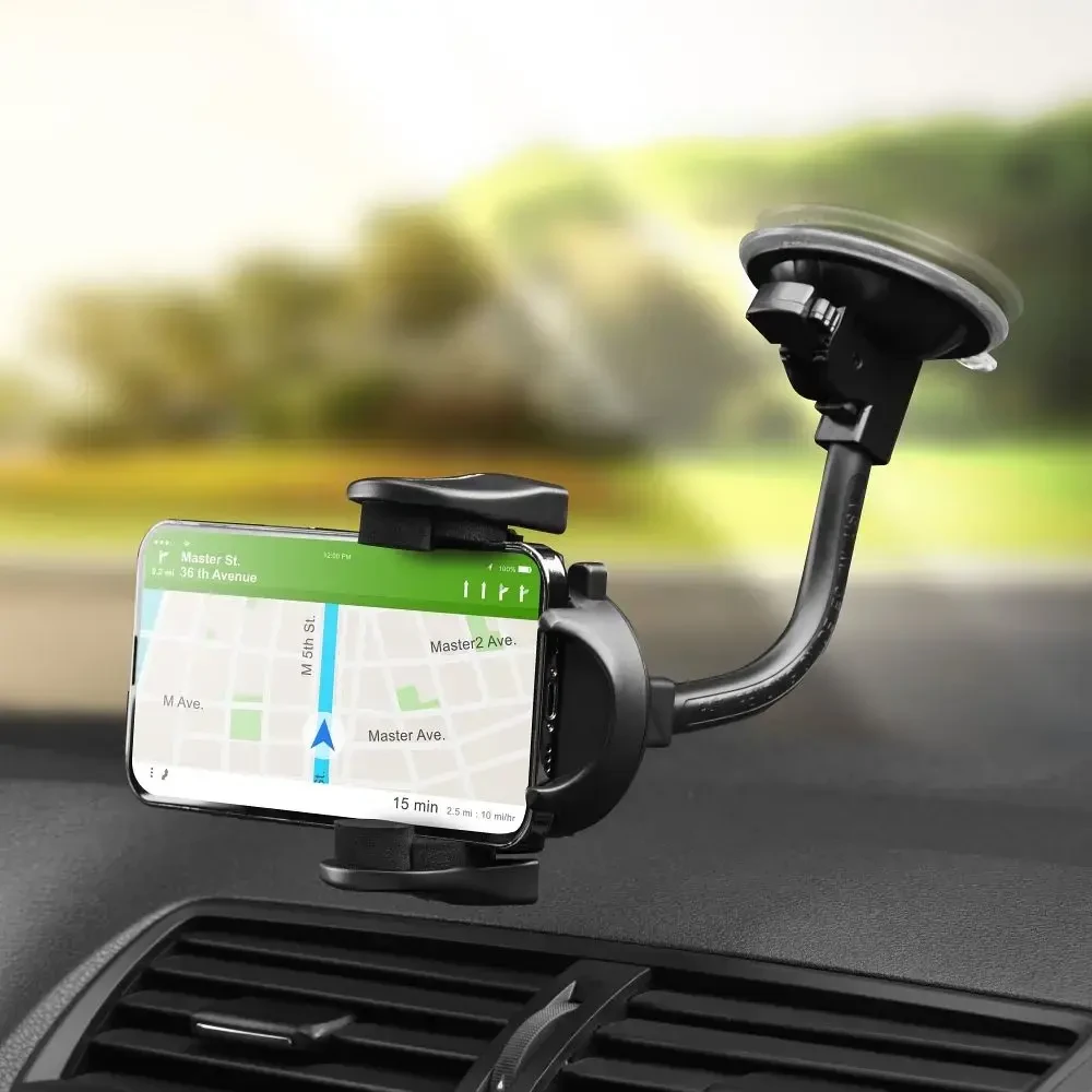 Automobilinis telefono laikiklis Forcell F-Grip Oval 17 cm priekinis stiklas / prietaisų skydelis / oro išleidimo anga, juodas