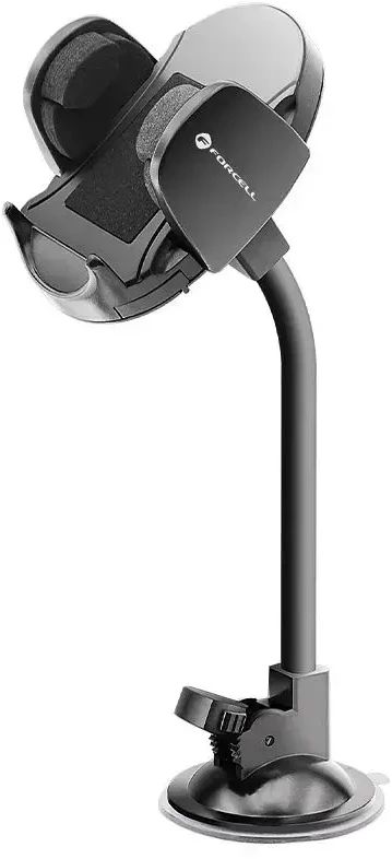 Automobilinis telefono laikiklis Forcell F-Grip Oval 17 cm priekinis stiklas / prietaisų skydelis / oro išleidimo anga, juodas