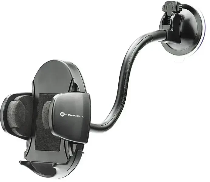 Automobilinis telefono laikiklis Forcell F-Grip Oval 27 cm, juodas, skirtas priekiniam stiklui / prietaisų skydeliui / oro išleidimo angai