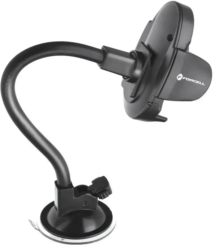Automobilinis telefono laikiklis Forcell F-Grip Oval 27 cm, juodas, skirtas priekiniam stiklui / prietaisų skydeliui / oro išleidimo angai