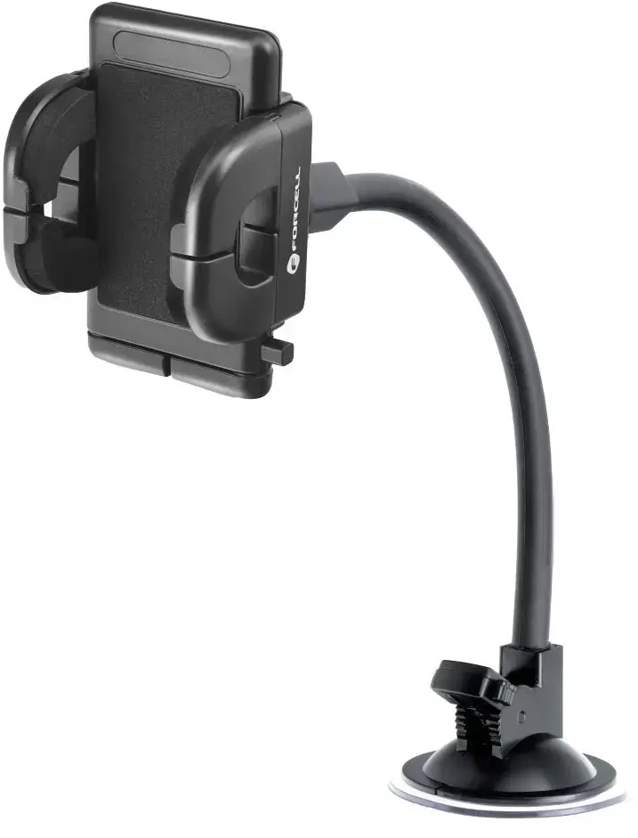 Automobilinis telefono laikiklis Forcell F-Grip Regular 27 cm priekinis stiklas / prietaisų skydelis / oro išleidimo anga, juodas